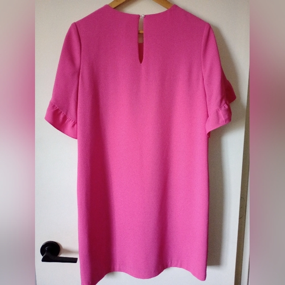 Elegant Pink Ruffle Sleeve Dress Size Medium - Picture 10 of 12